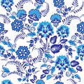 Seamless vector wallpaper on a white background. Colorful stylish floral. Royalty Free Stock Photo